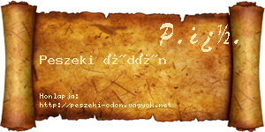 Peszeki Ödön névjegykártya